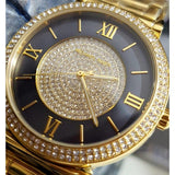 Michael Kors Catlin Black Dial Gold Steel Strap Watch for Women - MK3338 Buy Now By Michael Kors