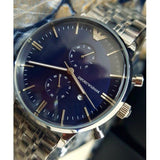 Emporio Armani Gianni Chronograph Blue Dial Silver Steel Strap Watch For Men - AR80013 Buy Now By Emporio Armani