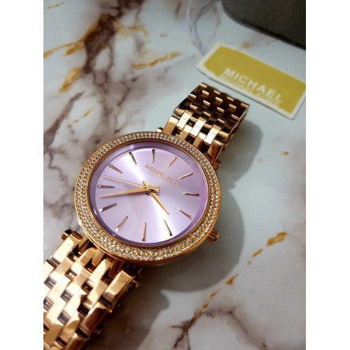 Michael Kors Darci Purple Dial Rose Gold Steel Strap Watch for Women - MK3400 Buy Now By Michael Kors