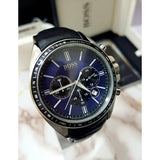 Hugo Boss Driver Sport Chronograph Blue Dial Black Leather Strap Watch for Men - 1513077 Buy Now By Hugo Boss