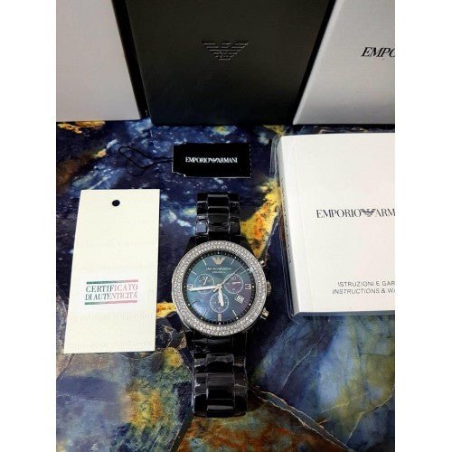 Emporio Armani Ceramica Black Dial Black Ceramic Strap Watch For Men - AR1455 Buy Now By Emporio Armani