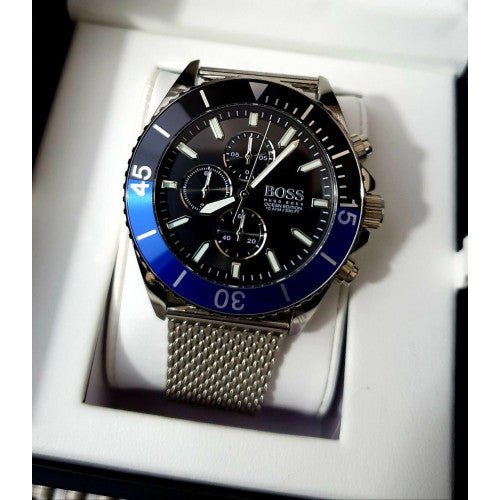 Hugo Boss Ocean Edition Black Dial Silver Mesh Strap Watch for Men - 1513742 Buy Now By Hugo Boss