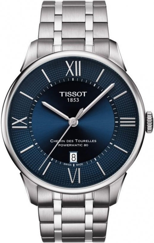 Tissot Chemin Des Tourelles Powermatic 80 Blue Dial Silver Steel Strap Watch for Men - T099.407.11.048.00 Buy Now By Tissot