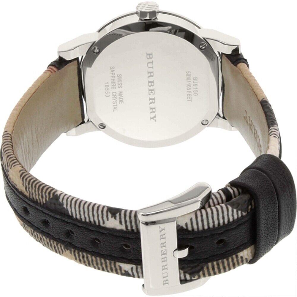 Burberry The City White Dial Black Haymarket Leather Strap Watch for Women - BU9150 Buy Now By Burberry