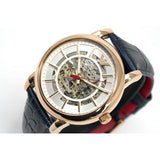 Emporio Armani Meccanico Silver Dial Blue Leather Strap Watch For Men - AR60009 Buy Now By Emporio Armani