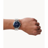 Emporio Armani Aviator Chronograph Blue Dial Silver Steel Strap Watch For Men - AR11238 Buy Now By Emporio Armani