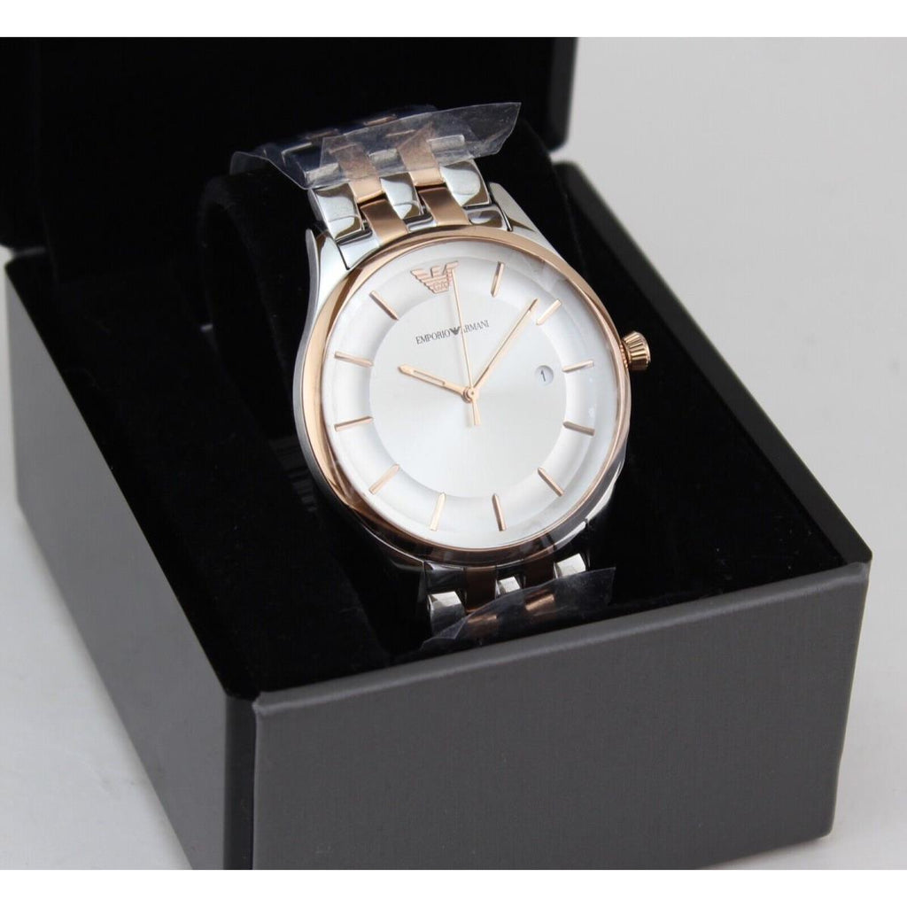 Emporio Armani Lambda Analog Silver Dial Two Tone Steel Strap Watch For Men - AR11044 Buy Now By Emporio Armani