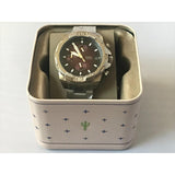 Fossil Bronson Chronograph Red Dial Silver Steel Strap Watch for Men - FS5878 Buy Now By Fossil