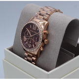 Michael Kors Lexington Chronograph Red Dial Rose Gold Steel Strap Watch For Women - MK7275 Buy Now By Michael Kors