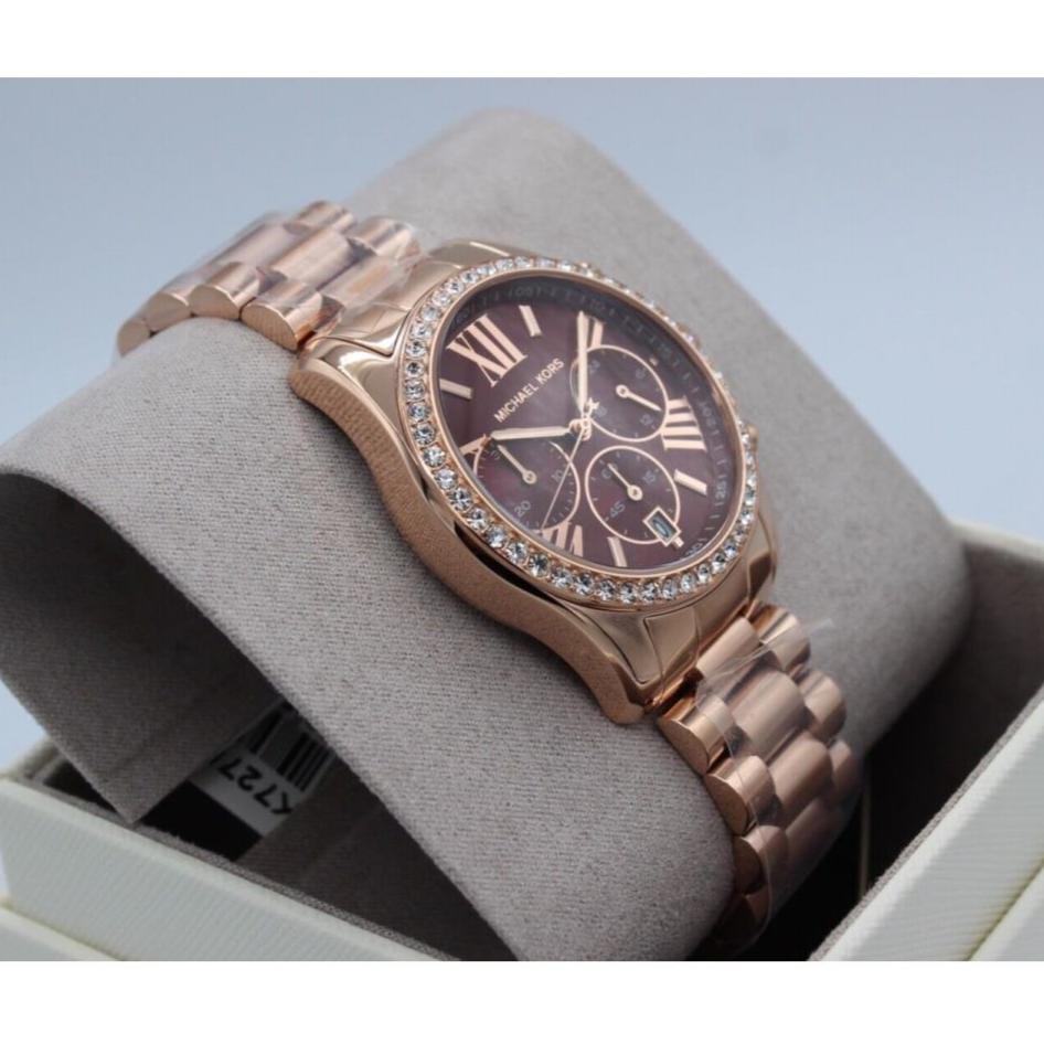 Michael Kors Lexington Chronograph Red Dial Rose Gold Steel Strap Watch For Women - MK7275 Buy Now By Michael Kors