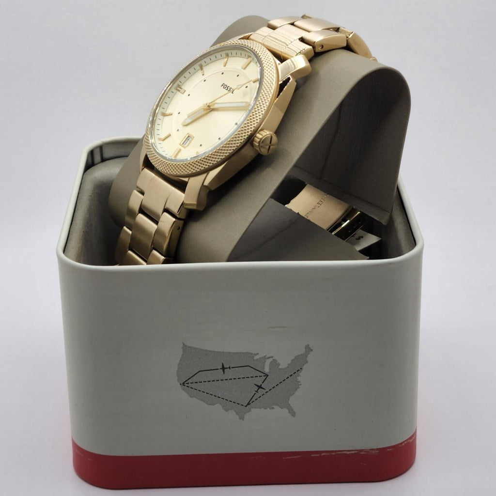 Fossil Machine Gold Dial Gold Steel Strap Watch for Men - FS5264 Buy Now By Fossil
