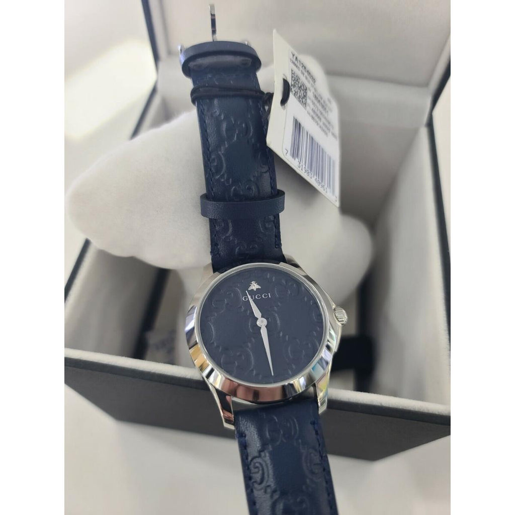 Gucci G Timeless Quartz Blue Dial Blue Leather Strap Watch For Men - YA1264032 Buy Now By Gucci
