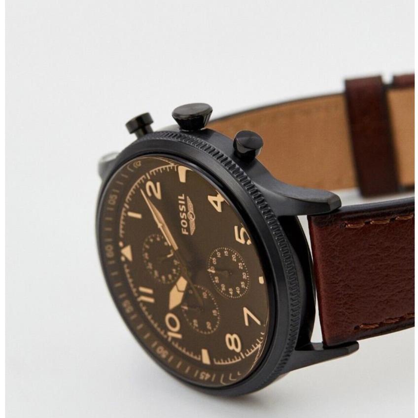 Fossil Retro Pilot Chronograph Brown Dial Brown Leather Strap Watch for Men - FS5833 Buy Now By Fossil