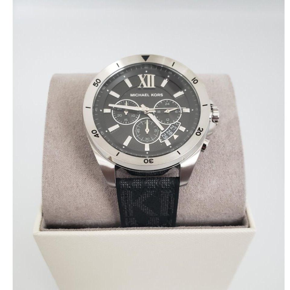 Michael Kors Brecken Chronograph Black Dial Black Leather Strap Watch For Men - MK8850 Buy Now By Michael Kors