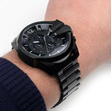 Diesel Mega Chief Chronograph Black Dial Black Steel Strap Watch For Men - DZ4355 Buy Now By Diesel