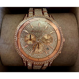 Michael Kors Ritz Three-Hand Glitz Rose Gold Dial Rose Gold Steel Strap Watch for Women - MK6748 Buy Now By Michael Kors