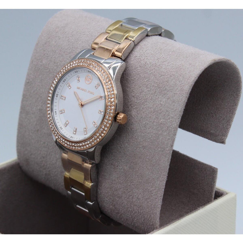 Michael Kors Tibby Three Hand Crystals Silver Dial Two Tone Steel Strap Watch for Women - MK4576 Buy Now By Michael Kors