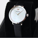 Emporio Armani Modern White Dial Black Leather Strap Watch For Women - AR11159 Buy Now By Emporio Armani