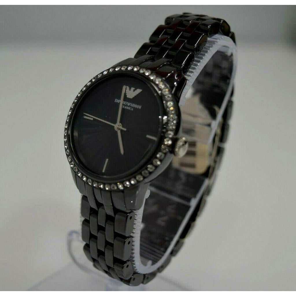 Emporio Armani Ceramica Crystals Black Dial Black Ceramic Strap Watch For Women - AR1478 Buy Now By Emporio Armani