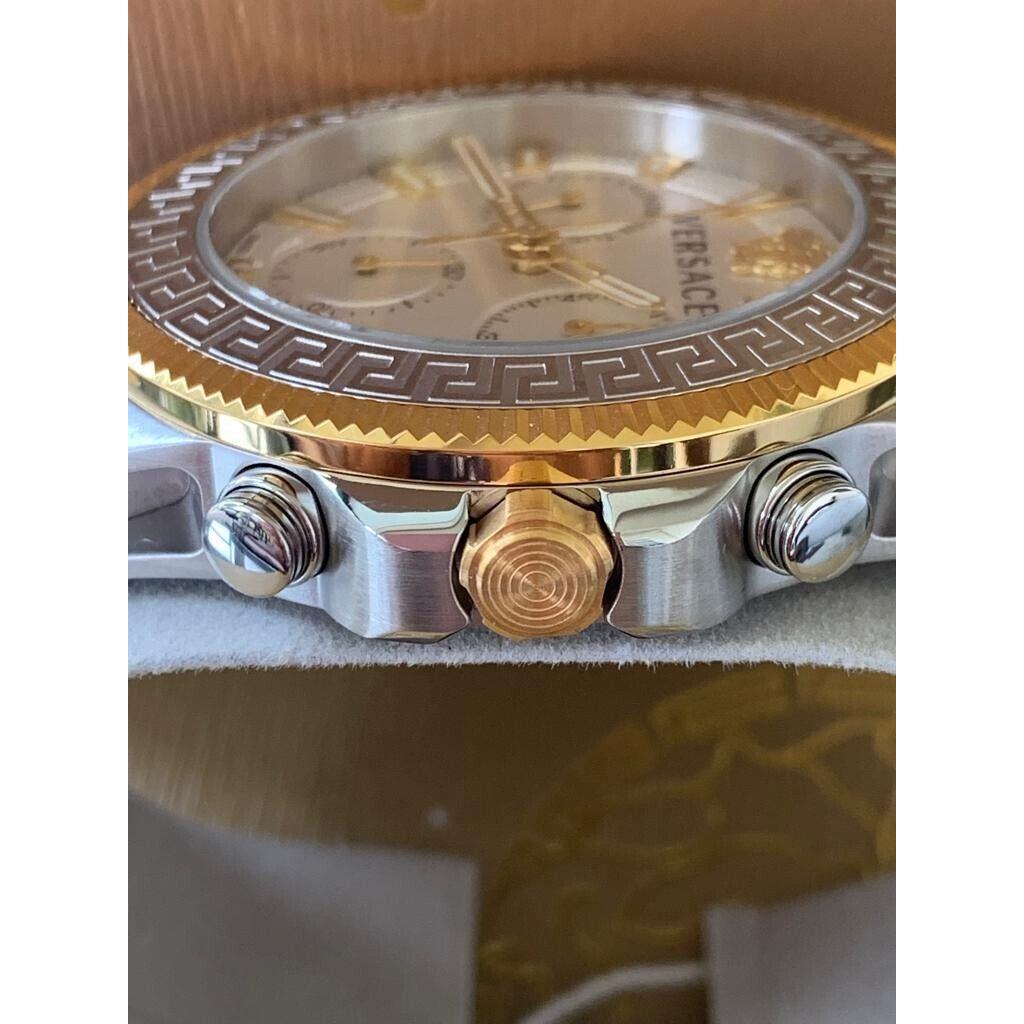 Versace Greca Action Chronograph Quartz Silver Dial Two Tone Steel Strap Watch for Men - VE3J00522 Buy Now By Versace
