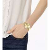 Michael Kors Charley Three-Hand Quartz Gold Dial Gold Steel Strap Watch for Women - MK4399 Buy Now By Michael Kors