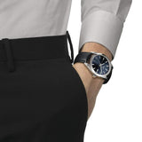 Tissot Gentleman Powermatic 80 Silicium Blue Dial Black Leather Strap Watch For Men - T127.407.16.041.01 Buy Now By Tissot