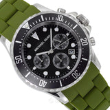 Michael Kors Everest Chronograph Black Dial Green Silicone Strap Watch For Men - MK8981 Buy Now By Michael Kors