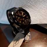 Fossil Bronson Chronograph Black Dial Black Steel Strap Watch for Men - FS5851 Buy Now By Fossil