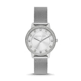Michael Kors Quartz Crystals White Dial Silver Mesh Strap Watch for Women - MKO1013 Buy Now By Michael Kors