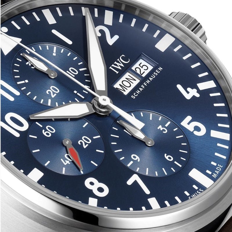 IWC Pilot’s Watch Chronograph Edition “Le Petit Prince” Blue Dial Brown Leather Strap Watch for Men - IW377714 Buy Now By IWC