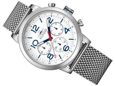 Tommy Hilfiger Jake Quartz White Dial Silver Mesh Bracelet Watch for Men - 1791233 Buy Now By Tommy Hilfiger