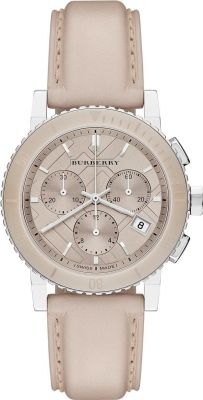 Burberry The City Chronograph Rose Gold Dial Beige Leather Strap Watch For Women - BU9702 Buy Now By Burberry