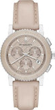 Burberry The City Chronograph Rose Gold Dial Beige Leather Strap Watch For Women - BU9702 Buy Now By Burberry
