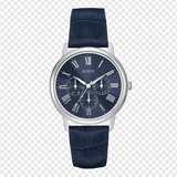 Guess Wafer Chronograph Quartz Blue Dial Blue Leather Strap Watch For Men - W0496G3 Buy Now By Guess