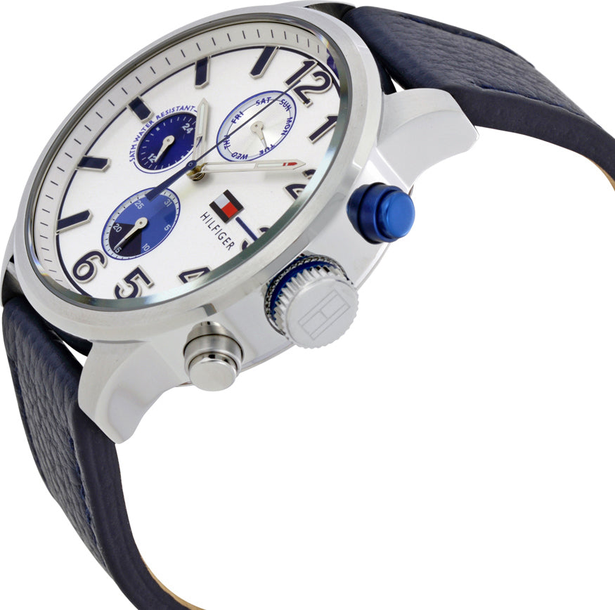 Tommy Hilfiger Jackson Silver Dial Black Leather Strap Watch for Men - 1791240 Buy Now By Tommy Hilfiger