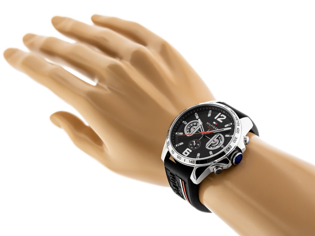 Tommy Hilfiger Decker Quartz Black Dial Black Rubber Strap Watch for Men - 1791473 Buy Now By Tommy Hilfiger