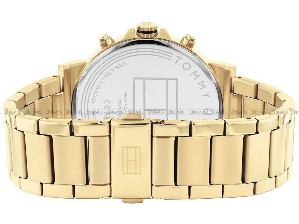 Tommy Hilfiger Tyson Chronograph Black Dial Gold Steel Strap Watch For Men - 1710589 Buy Now By Tommy Hilfiger