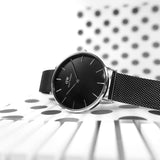 Daniel Wellington Petite Ashfield Black Dial Black Mesh Strap Watch For Women - DW00100308 Buy Now By Daniel Wellington