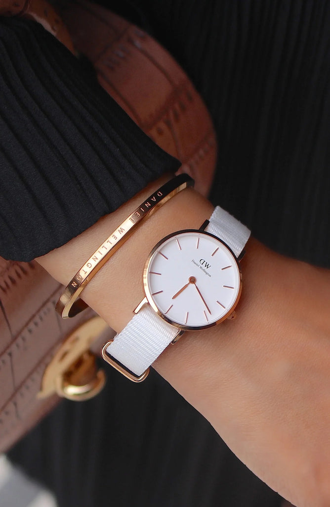 Daniel Wellington Classic Petite Dover White Dial White Nylon Strap Watch For Women - DW00100313 Buy Now By Daniel Wellington