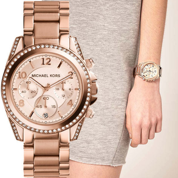 Michael Kors Blair Rose Gold Dial Rose Gold Steel Strap Watch for Women - MK5263 Buy Now By Michael Kors
