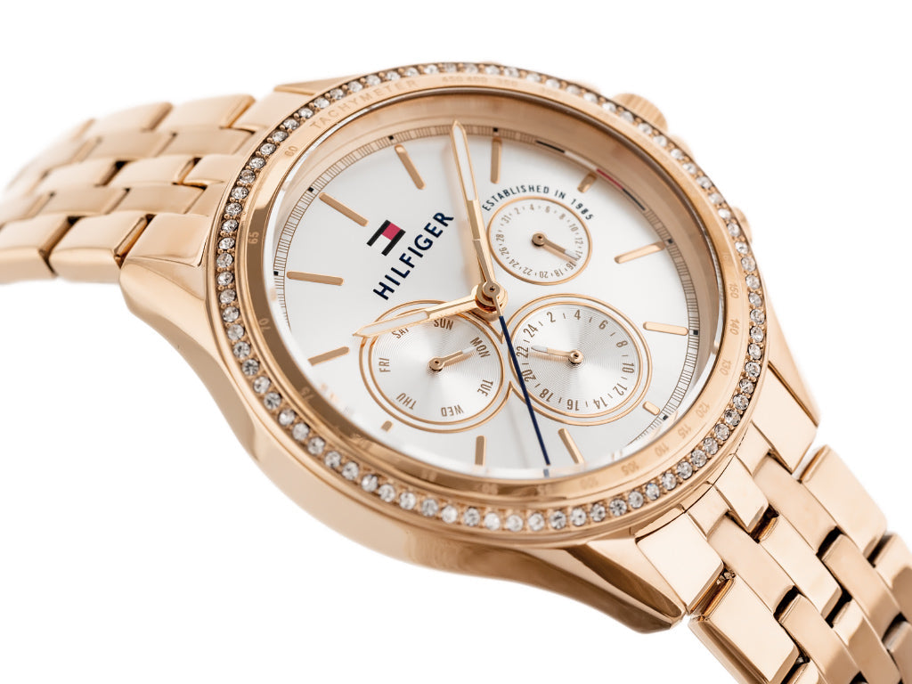Tommy Hilfiger Ari Diamonds Silver Dial Rose Gold Steel Strap Watch for Women - 1781978 Buy Now By Tommy Hilfiger