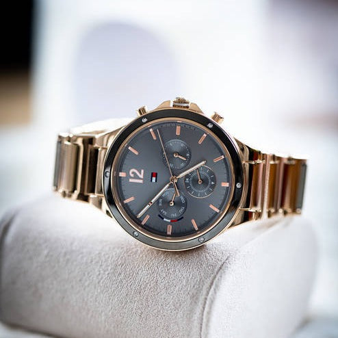 Tommy Hilfiger Eve Chronograph Quartz Grey Dial Rose Gold Steel Strap Watch For Women - 1782277 Buy Now By Tommy Hilfiger