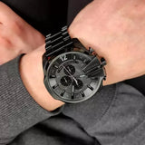 Diesel Mega Chief Chronograph Black Dial Black Steel Strap Watch For Men - DZ4355 Buy Now By Diesel