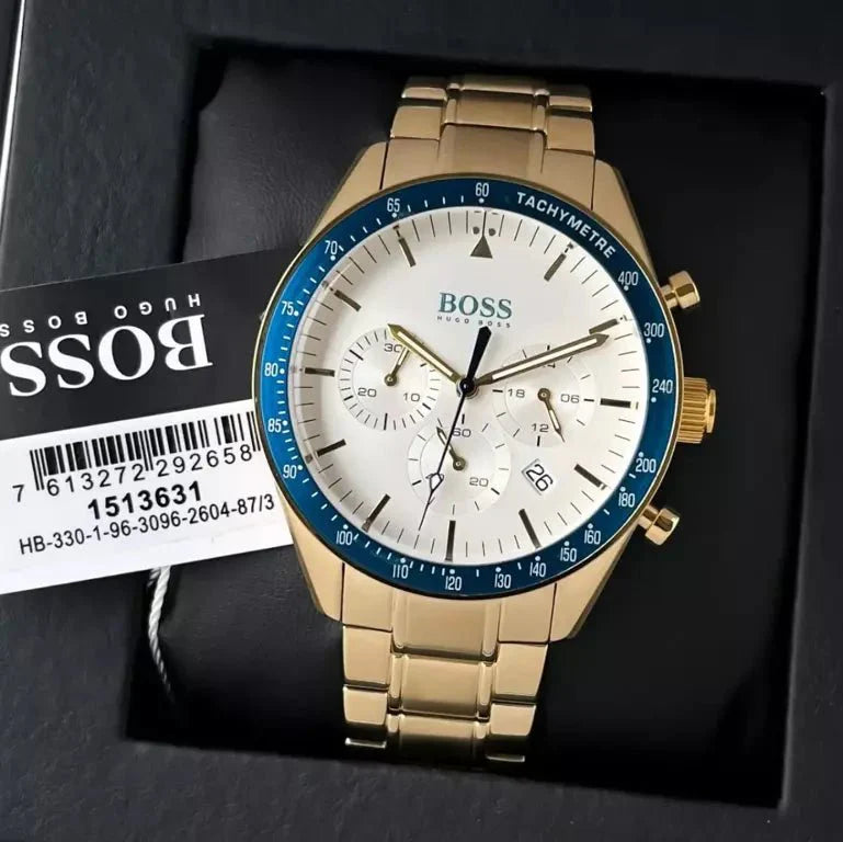 Hugo Boss Trophy White Dial Gold Steel Strap Watch for Men - 1513631 Buy Now By Hugo Boss