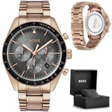 Hugo Boss Trophy Grey Dial Rose Gold Steel Strap Watch for Men - 1513632 Buy Now By Hugo Boss