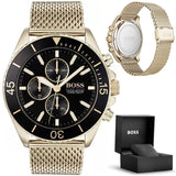 Hugo Boss Ocean Edition Black Dial Gold Mesh Bracelet Watch for Men - 1513703 Buy Now By Hugo Boss