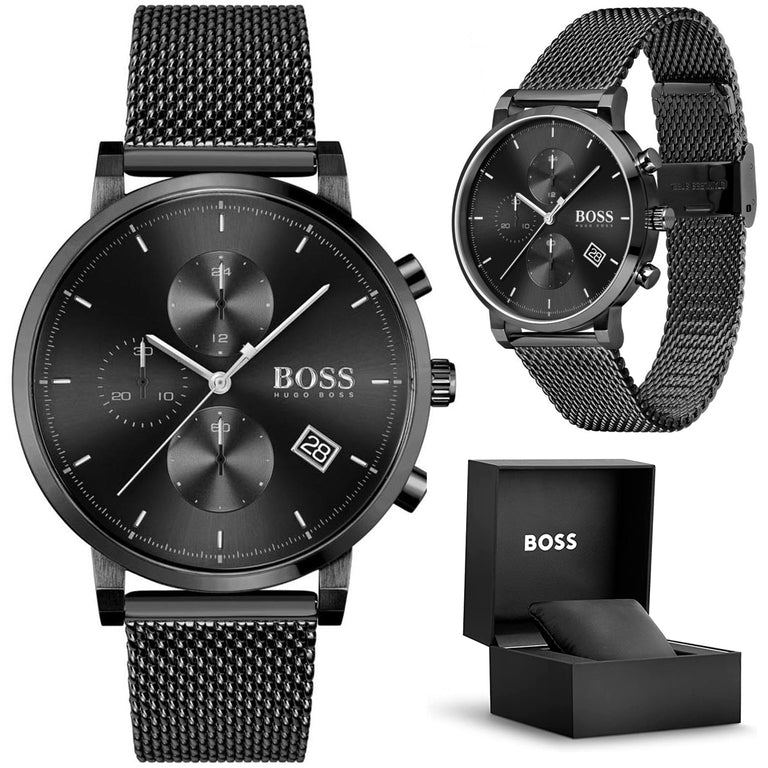 Hugo Boss Integrity Black Dial Black Mesh Bracelet Watch for Men - 1513813 Buy Now By Hugo Boss
