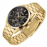 Hugo Boss Champion Black Dial Gold Steel Strap Watch for Men - 1513848 Buy Now By Hugo Boss