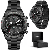 Hugo Boss Pilot Edition Chronograph Black Dial Black Steel Strap Watch for Men - 1513854 Buy Now By Hugo Boss