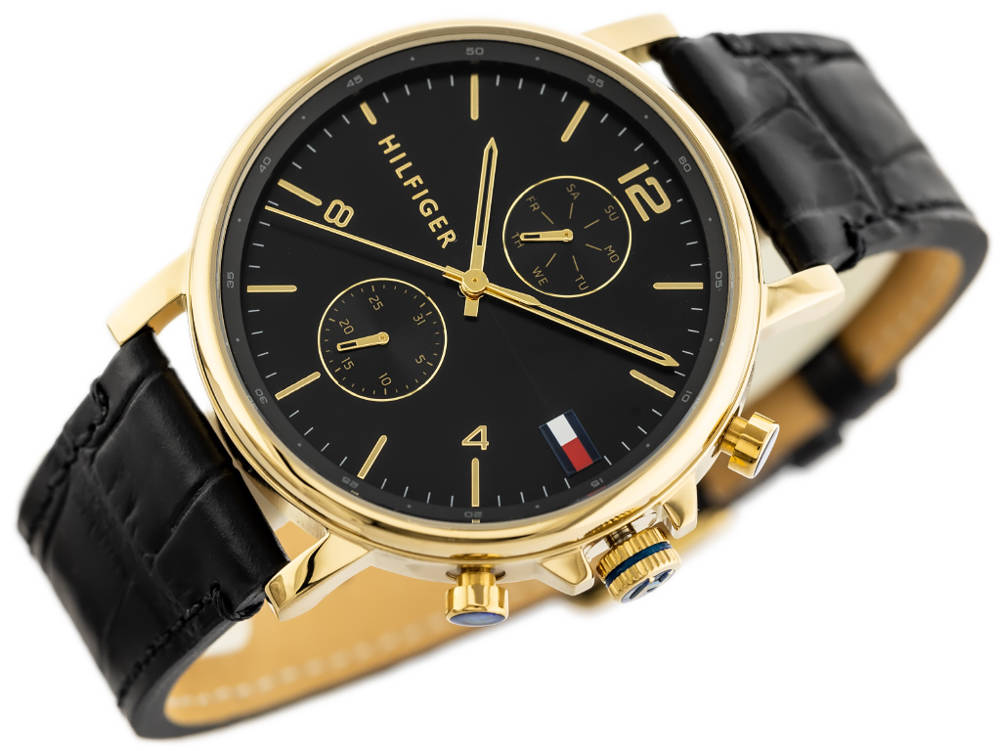 Tommy Hilfiger Daniel Black Dial Black Leather Strap Watch for Men - 1710417 Buy Now By Tommy Hilfiger